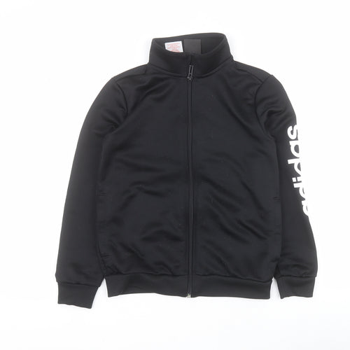 adidas Boys Black   Jacket  Size 9-10 Years  Zip