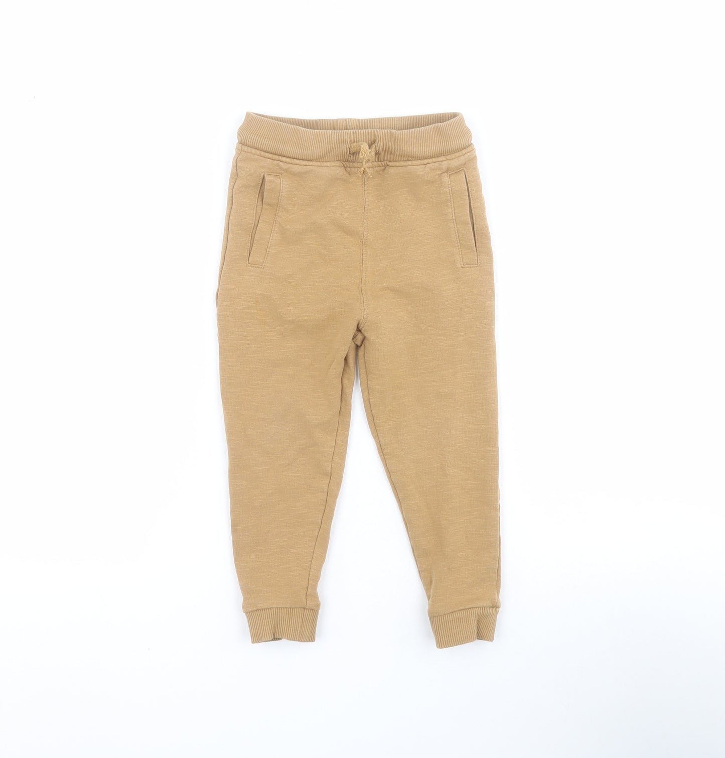 George Boys Brown  Cotton Jogger Trousers Size 2-3 Years  Regular Drawstring