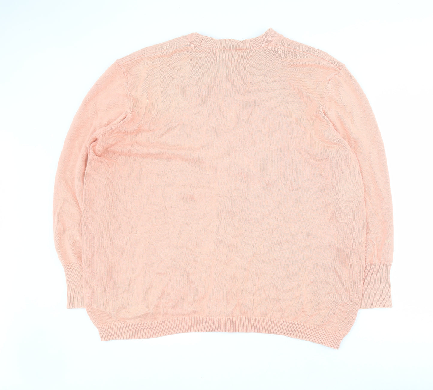 Marks and Spencer Womens Pink V-Neck  100% Cotton Cardigan Jumper Size 20