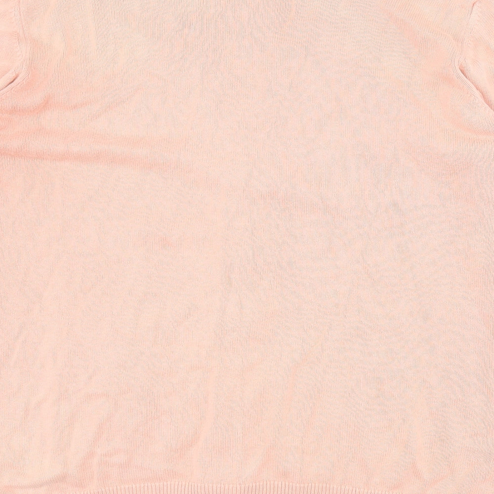 Marks and Spencer Womens Pink V-Neck  100% Cotton Cardigan Jumper Size 20