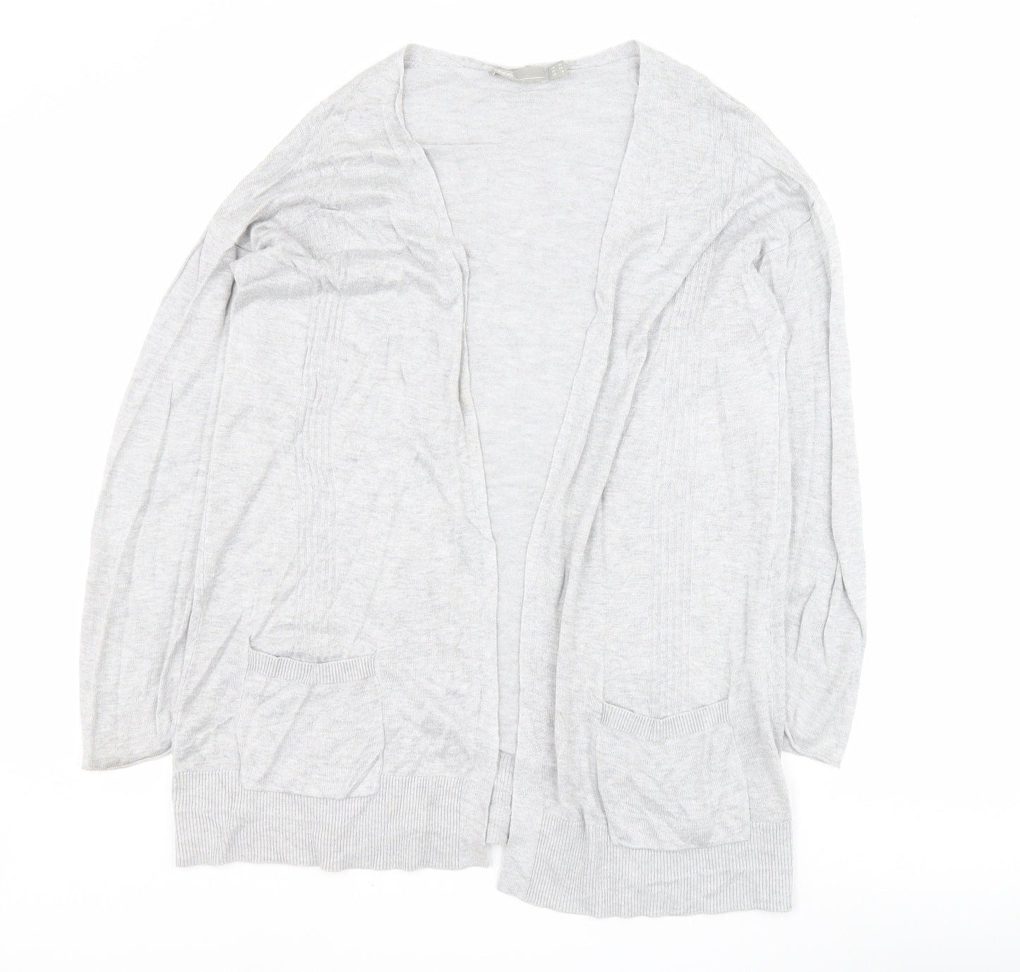 ASOS Womens Grey V-Neck  Viscose Cardigan Jumper Size 12