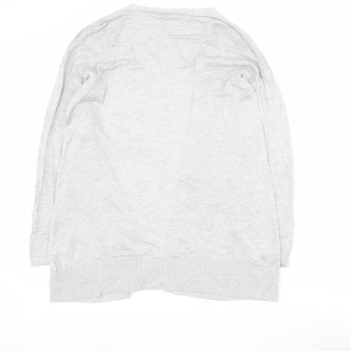 ASOS Womens Grey V-Neck  Viscose Cardigan Jumper Size 12