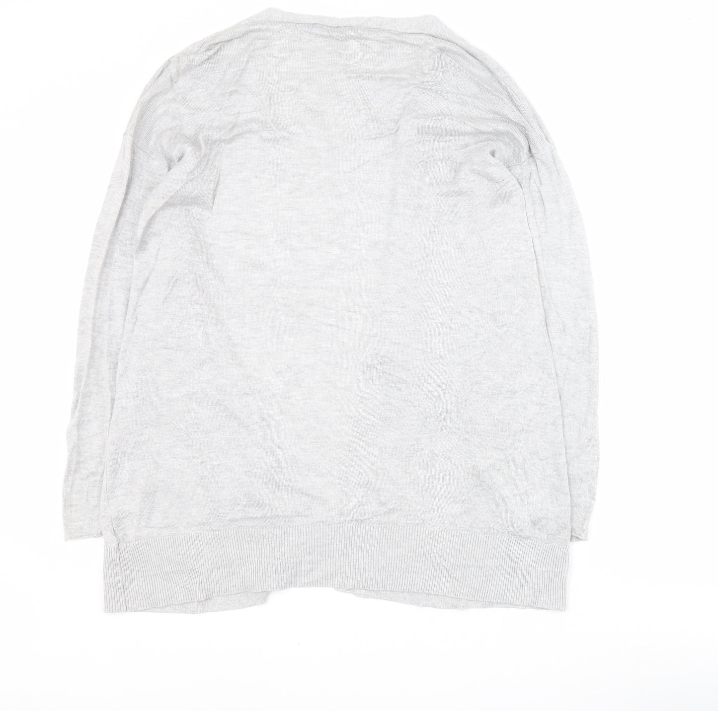 ASOS Womens Grey V-Neck  Viscose Cardigan Jumper Size 12