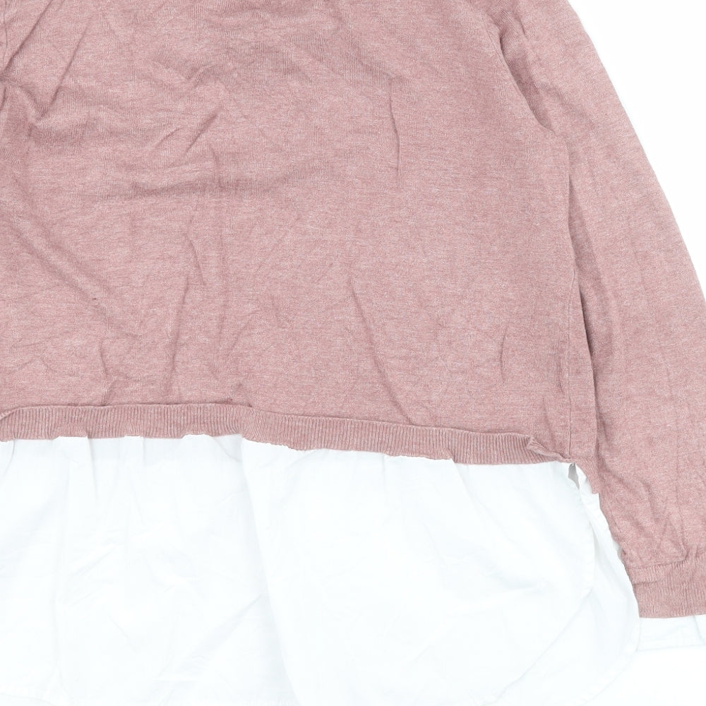 Primark Womens Red Collared  Viscose Pullover Jumper Size 14