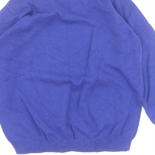 TU Boys Blue V-Neck  100% Cotton Pullover Jumper Size 9 Years  Pullover - School