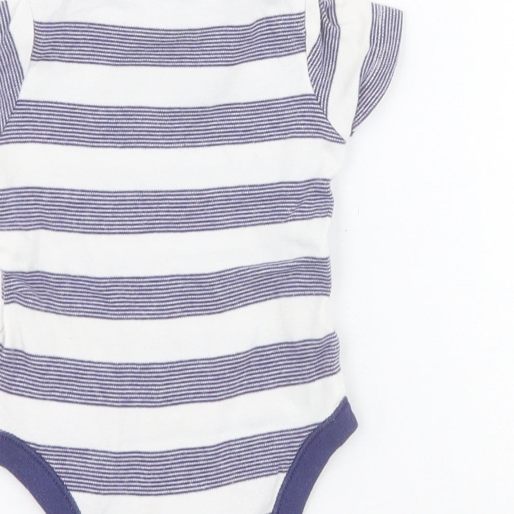Disney Baby Baby Blue Striped 100% Cotton Babygrow One-Piece Size 6-9 Months  Snap - Mickey Mouse