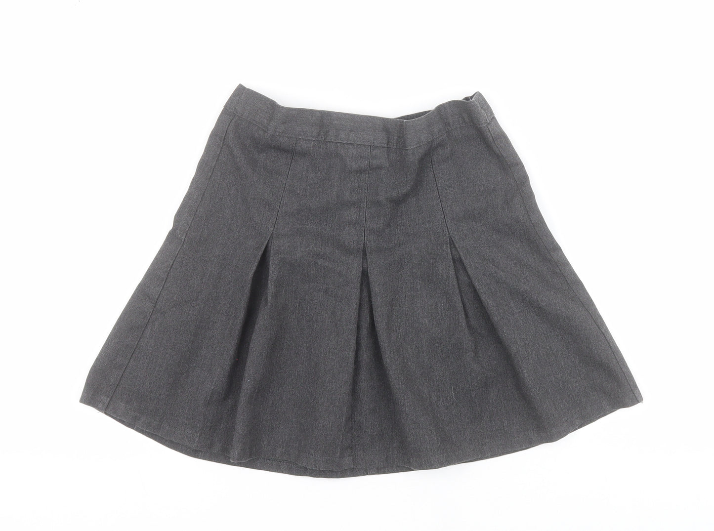 Matalan Girls Grey  Polyester A-Line Skirt Size 7 Years  Regular Pull On - School