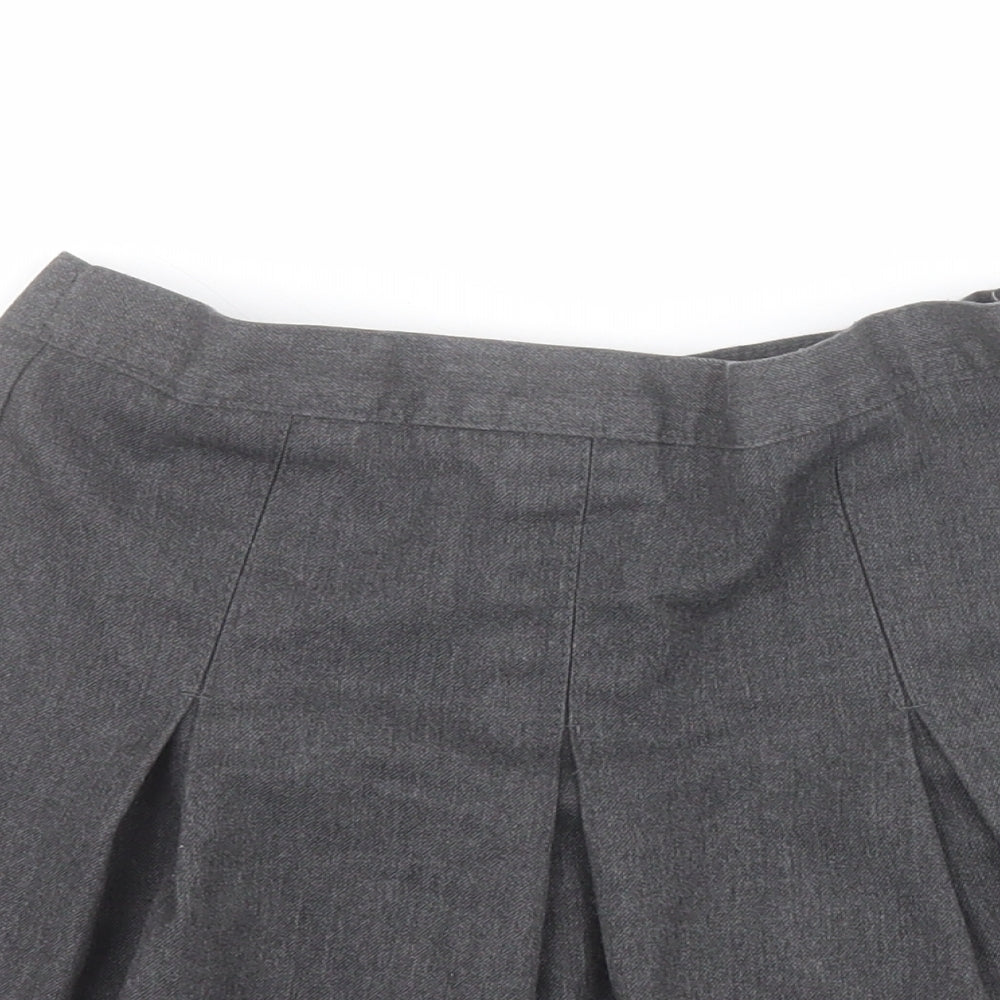 Matalan Girls Grey  Polyester A-Line Skirt Size 7 Years  Regular Pull On - School