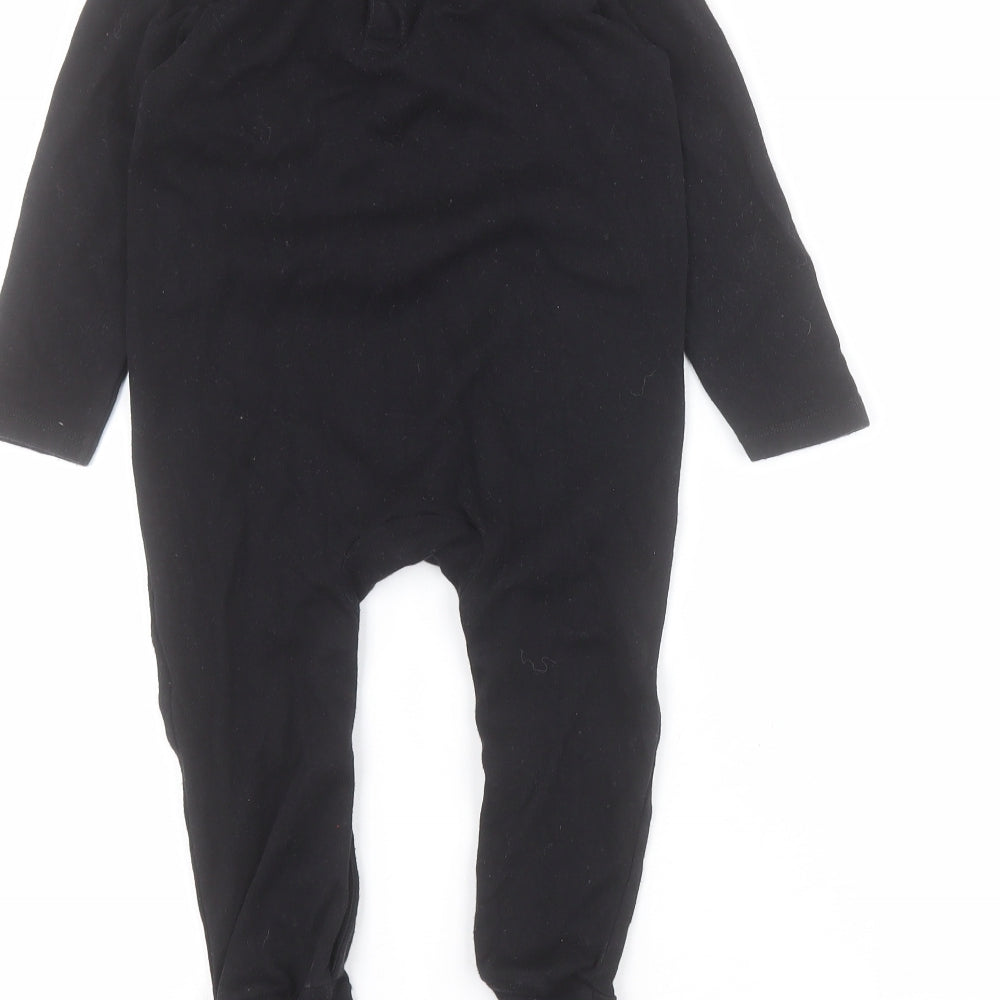 Hallowscream Baby Black  100% Cotton Babygrow One-Piece Size 18-24 Months  Snap - Skeleton