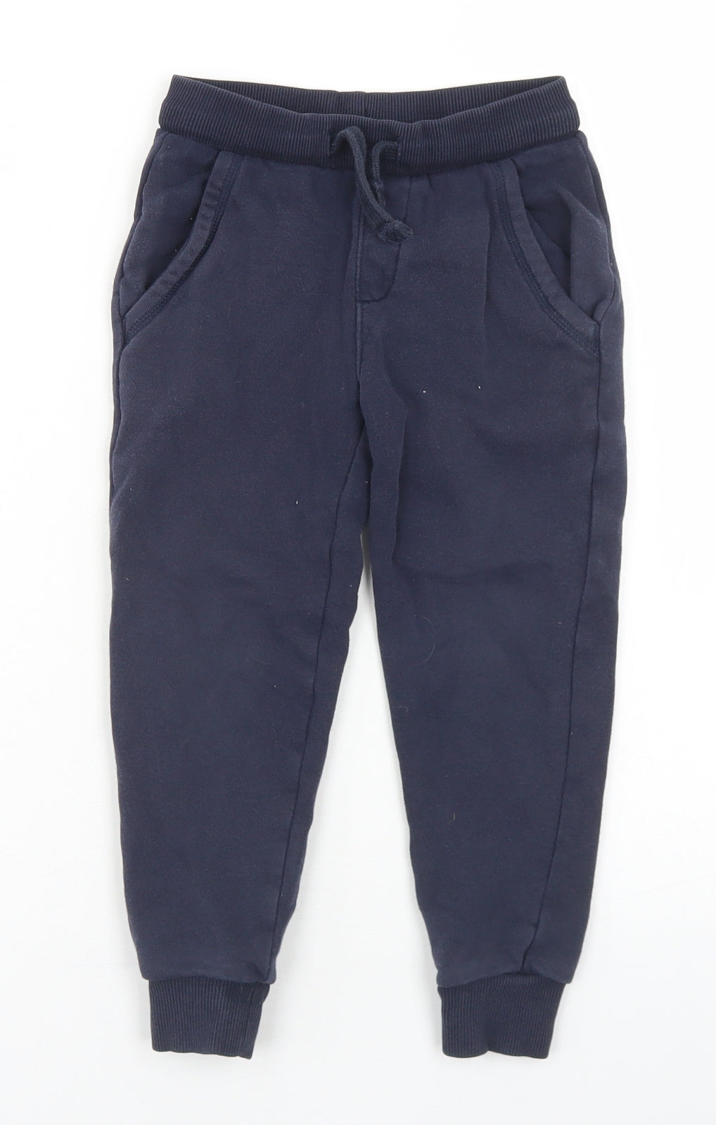 Marks and Spencer Boys Blue  Cotton Jogger Trousers Size 4-5 Years  Regular Drawstring