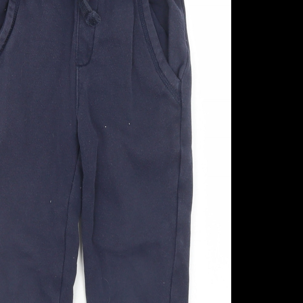 Marks and Spencer Boys Blue  Cotton Jogger Trousers Size 4-5 Years  Regular Drawstring