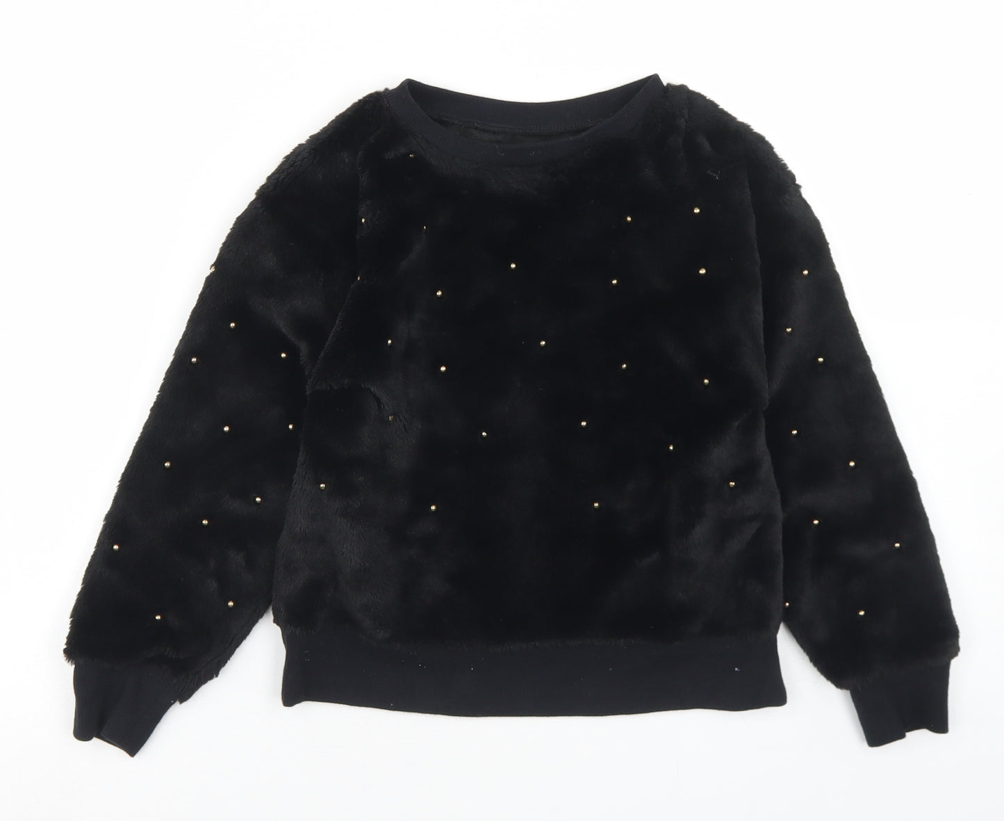 River Island Girls Black  Polyester Pullover Sweatshirt Size 7-8 Years