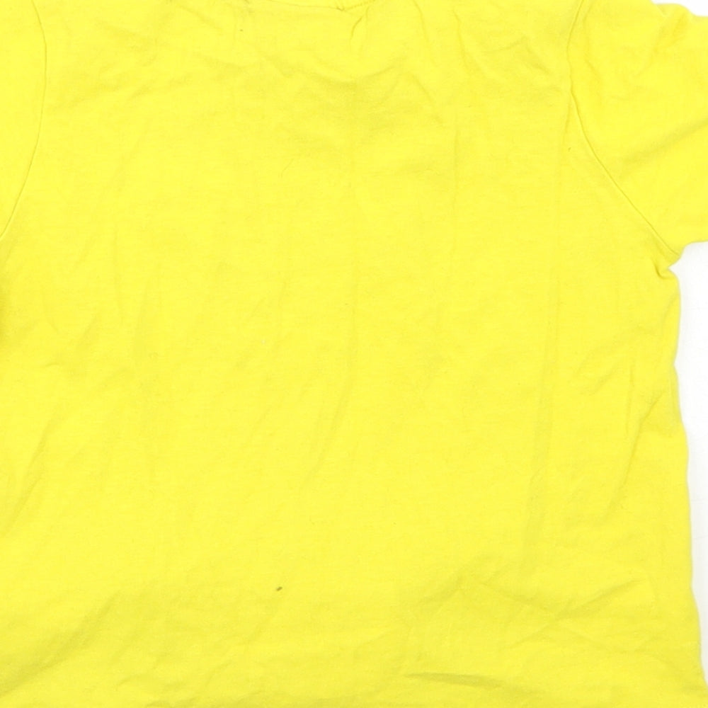 F&F Boys Yellow  Cotton Basic T-Shirt Size 18-24 Months Crew Neck  - Minions Banana