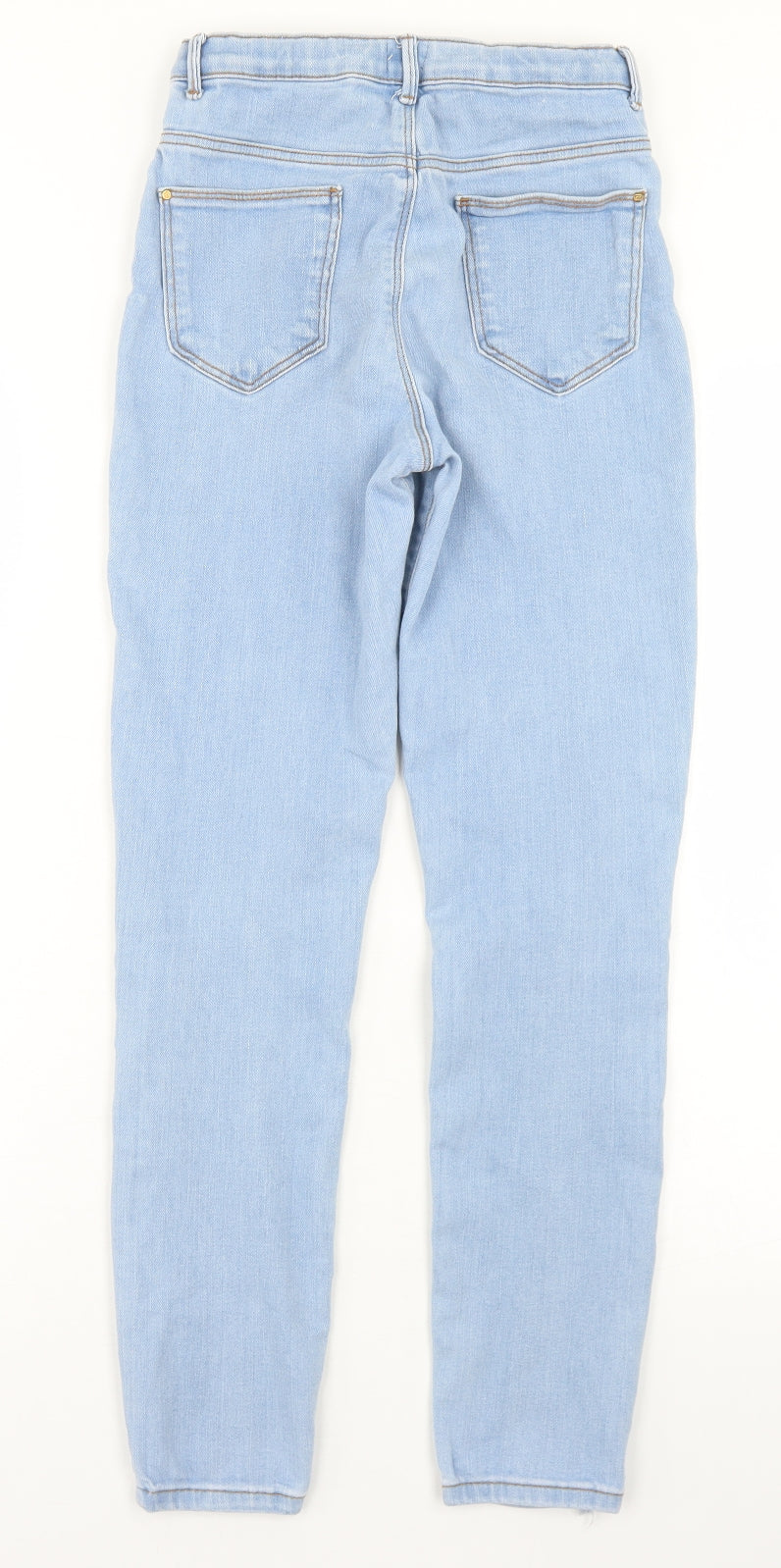 River Island Girls Blue  Cotton Skinny Jeans Size 11 Years  Regular Button - Distressed