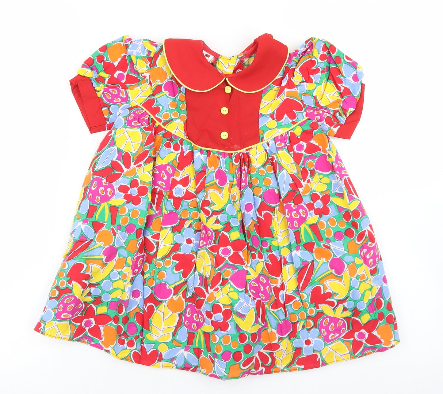Ladybird Girls Multicoloured Floral Polyester Fit & Flare  Size 2-3 Years  Collared Button