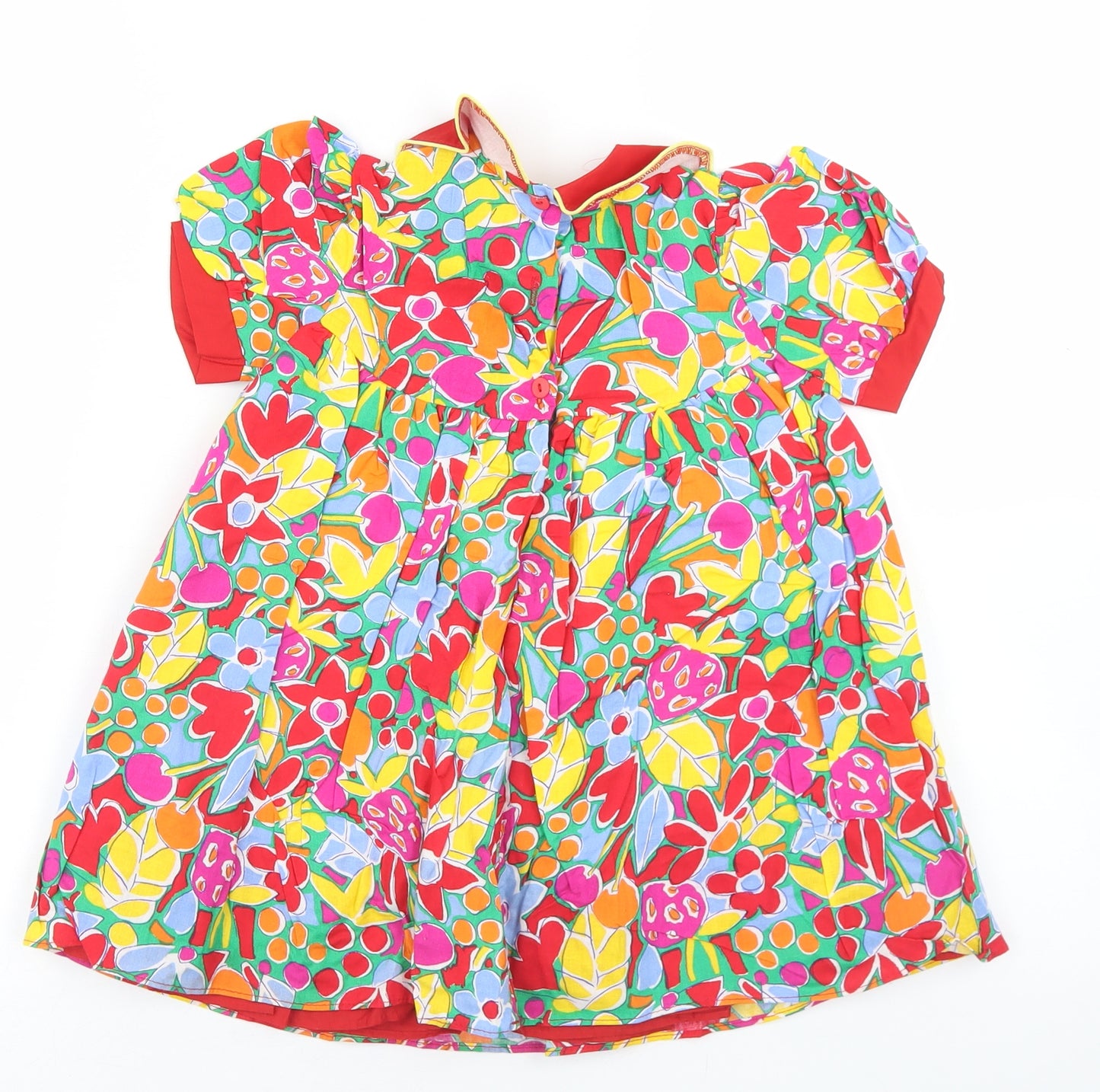 Ladybird Girls Multicoloured Floral Polyester Fit & Flare  Size 2-3 Years  Collared Button