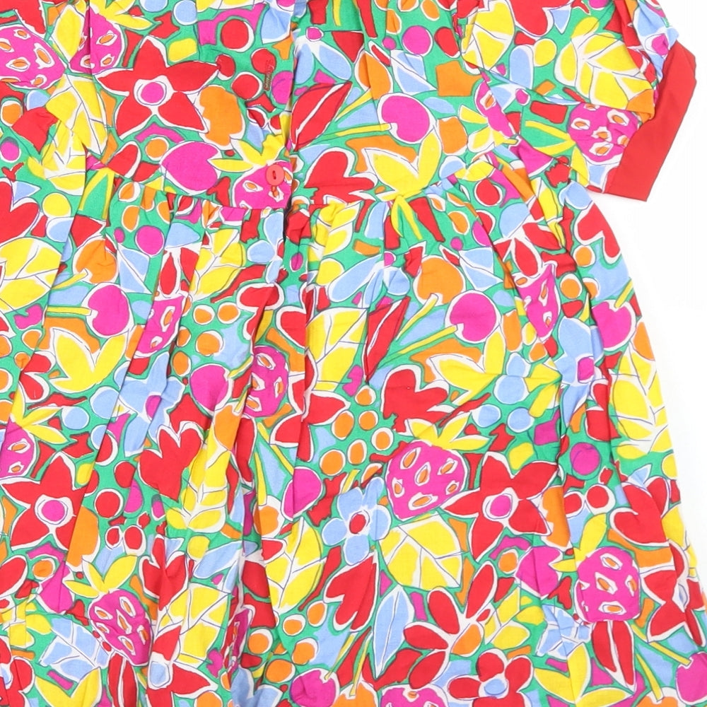 Ladybird Girls Multicoloured Floral Polyester Fit & Flare  Size 2-3 Years  Collared Button