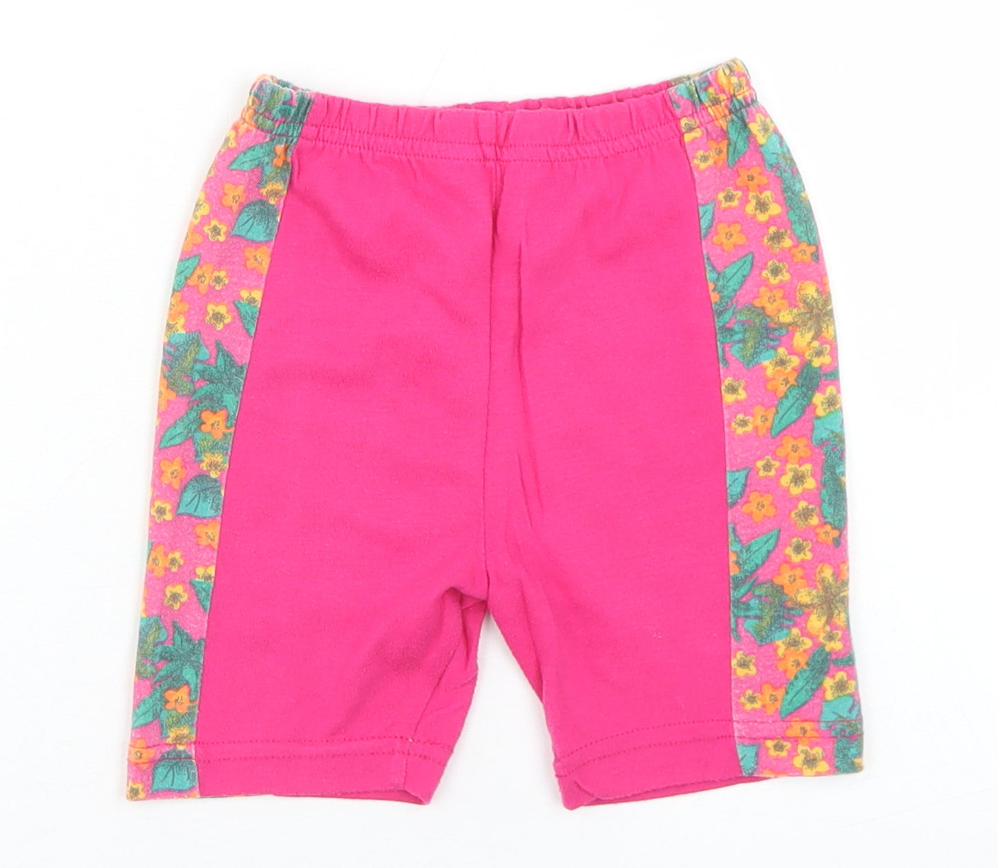 Preworn Girls Pink Floral Polyester Biker Shorts Size 2 Years  Regular