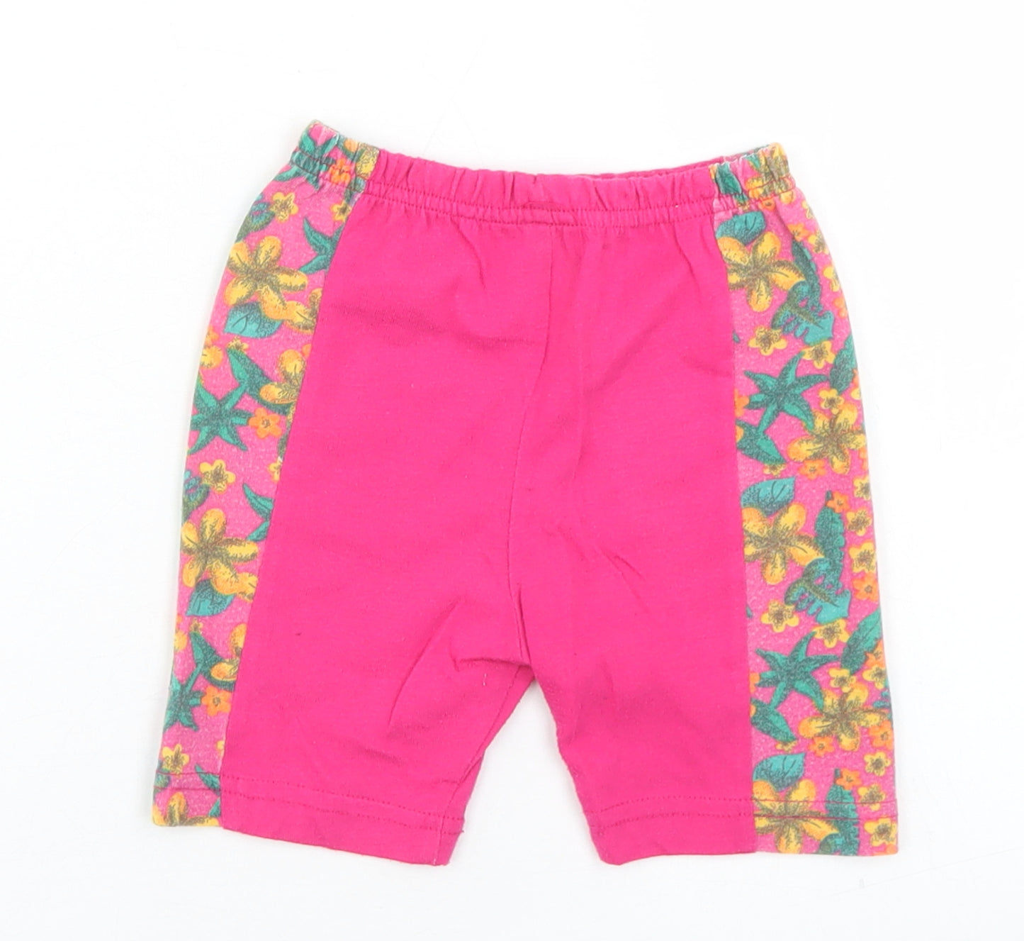 Preworn Girls Pink Floral Polyester Biker Shorts Size 2 Years  Regular