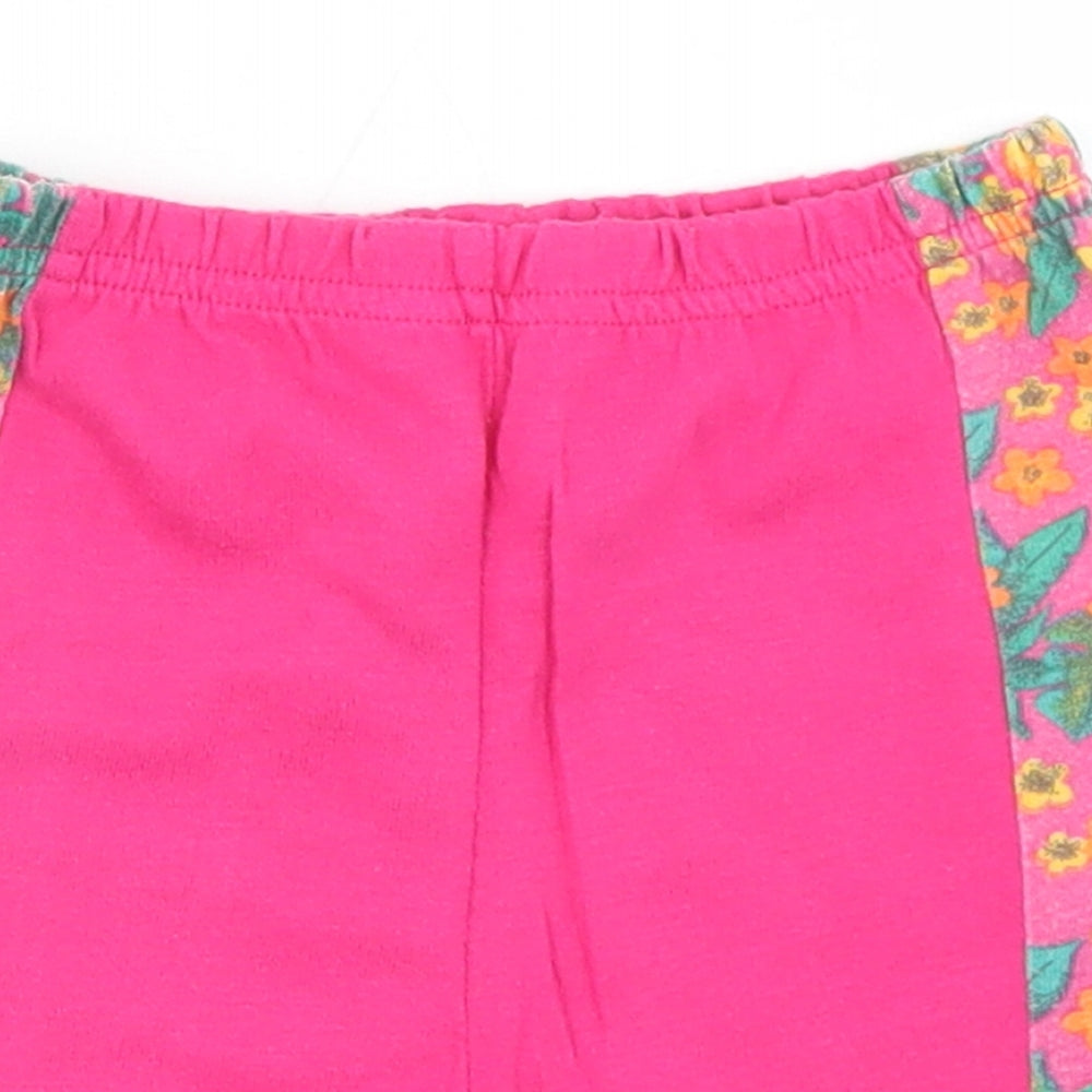 Preworn Girls Pink Floral Polyester Biker Shorts Size 2 Years  Regular