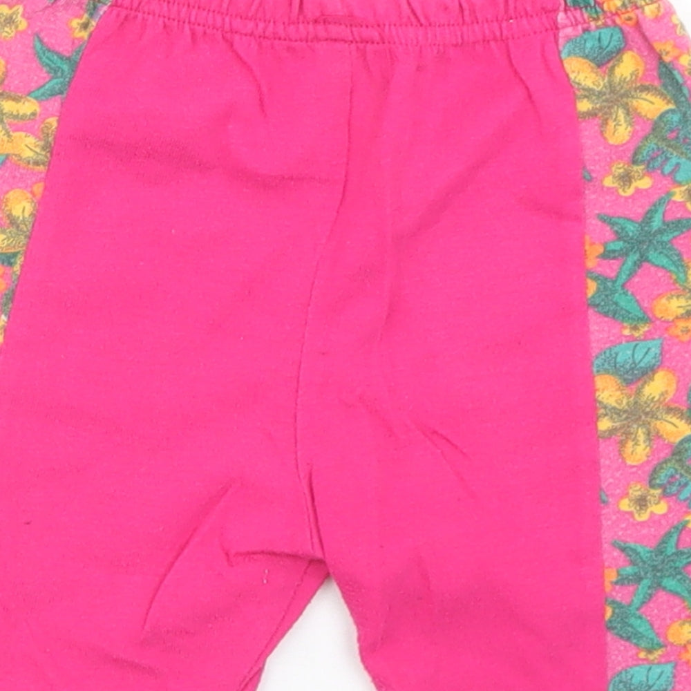 Preworn Girls Pink Floral Polyester Biker Shorts Size 2 Years  Regular