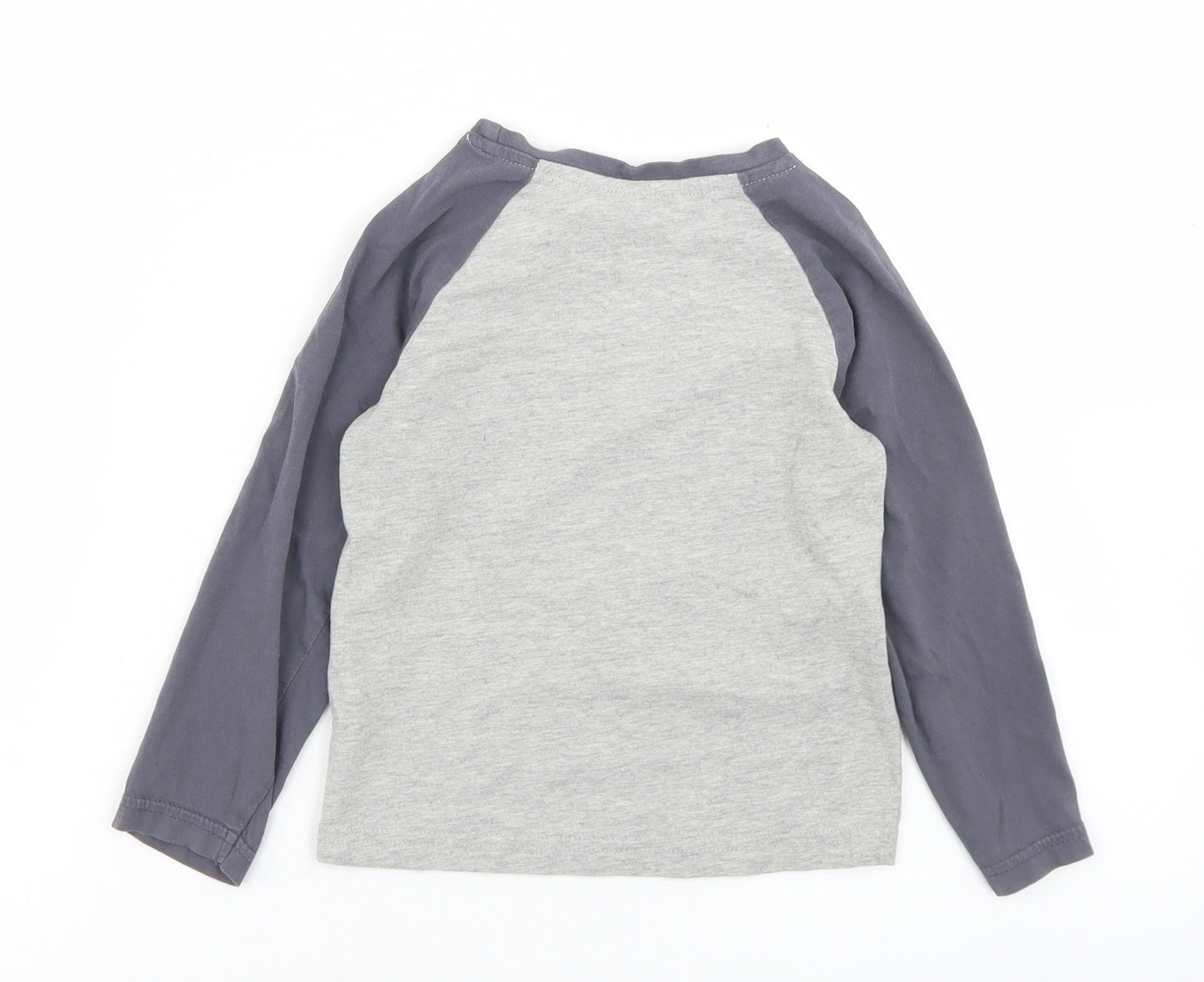 George Boys Grey  Cotton Ringer T-Shirt Size 3-4 Years Crew Neck  - T Rex