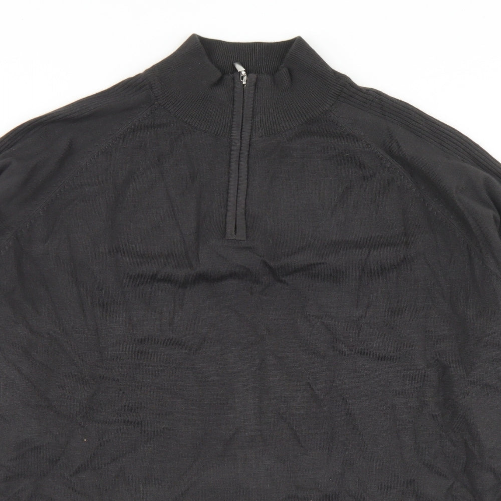 River Island Mens Brown High Neck  Viscose Pullover Jumper Size XL