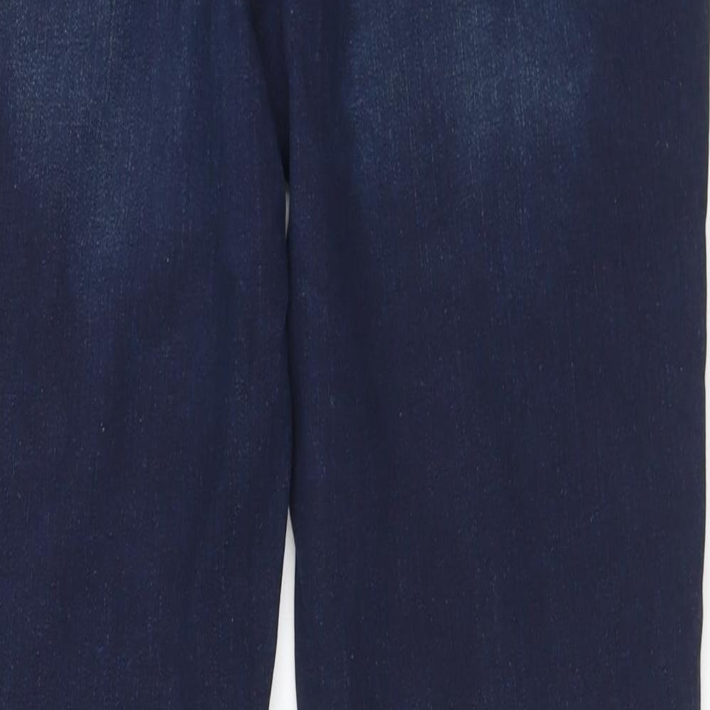 F&F Womens Blue  Cotton Bootcut Jeans Size 16 L30 in Regular Button