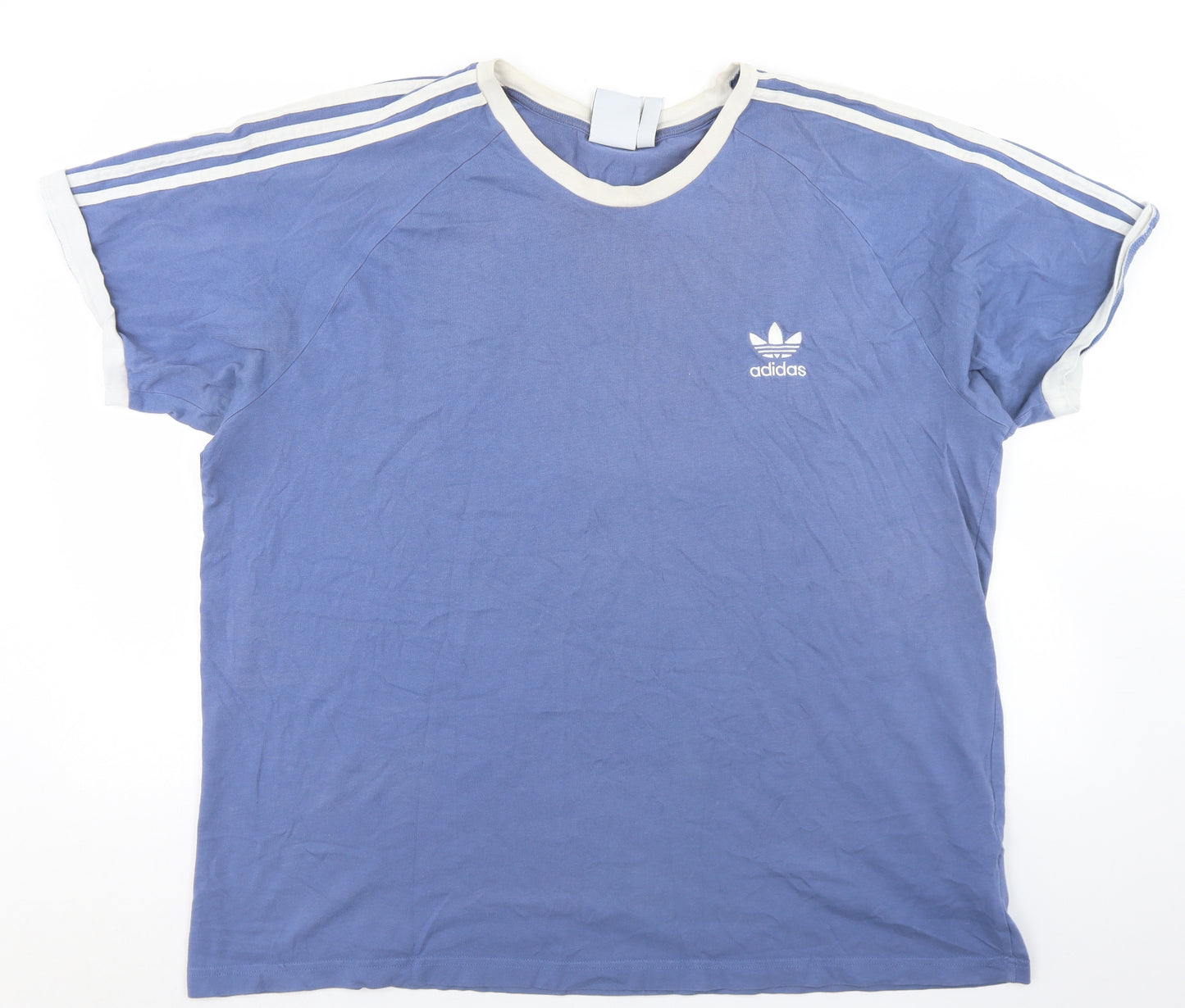 adidas Mens Blue  Camel  T-Shirt Size 2XL Crew Neck