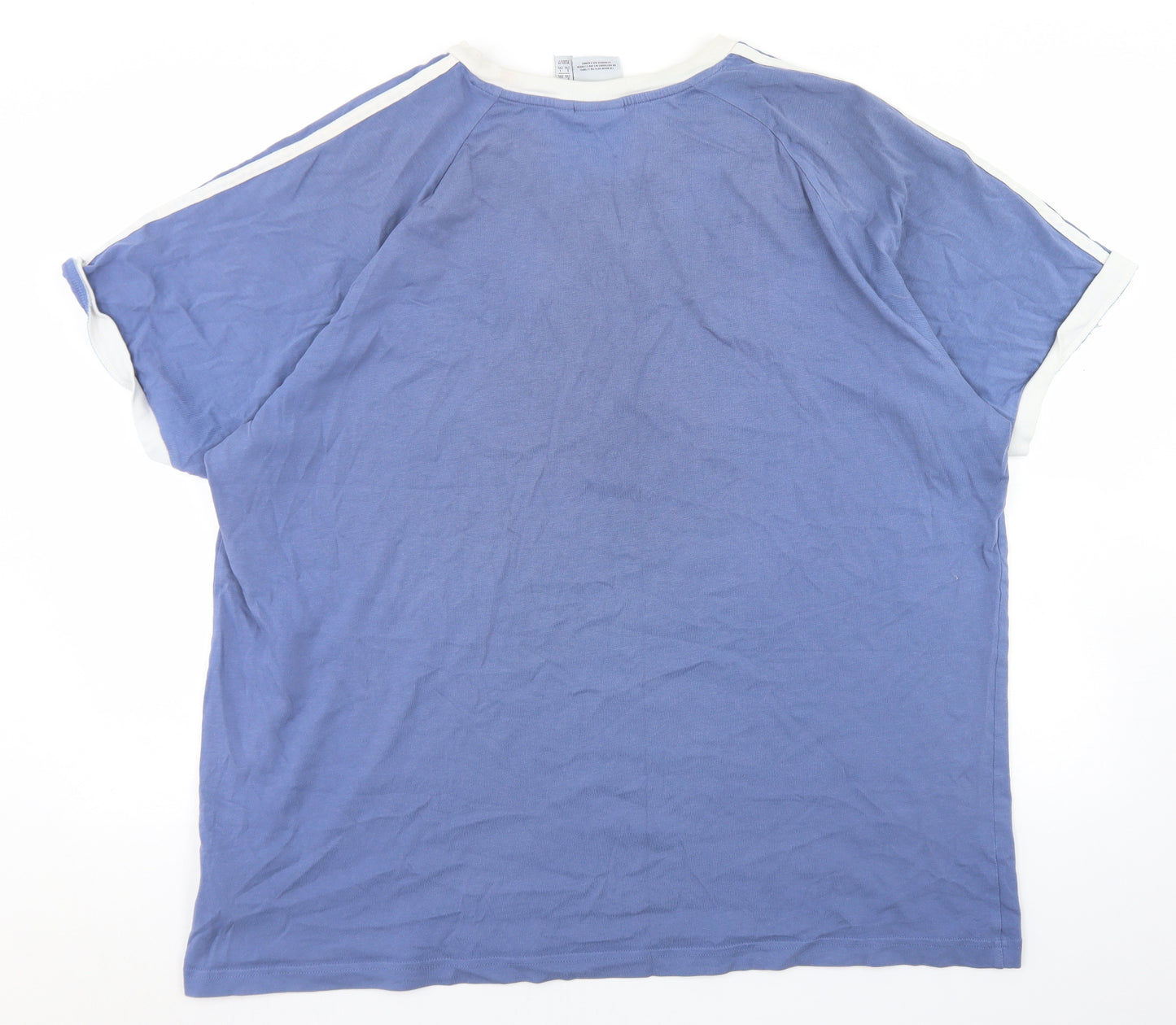 adidas Mens Blue  Camel  T-Shirt Size 2XL Crew Neck