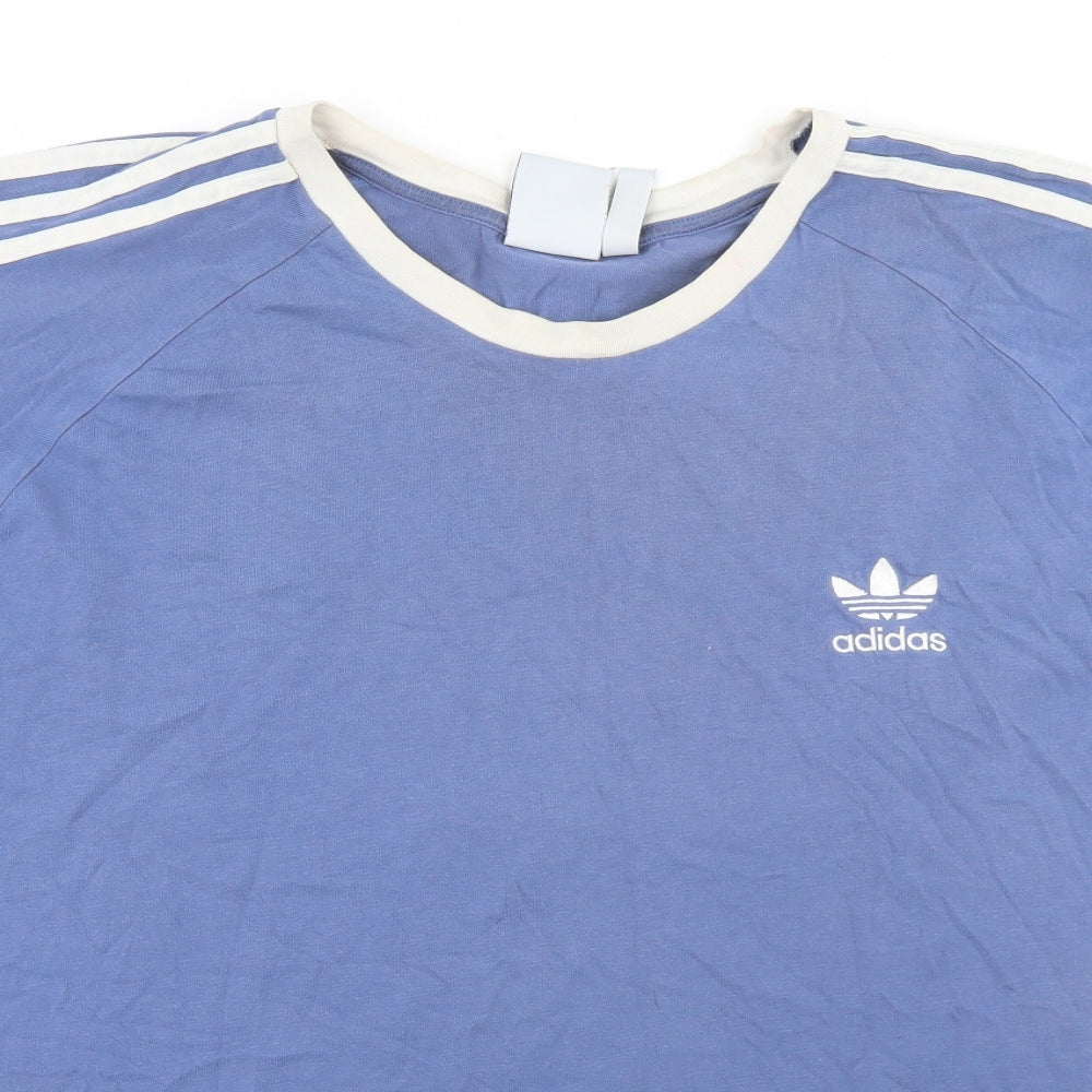adidas Mens Blue  Camel  T-Shirt Size 2XL Crew Neck