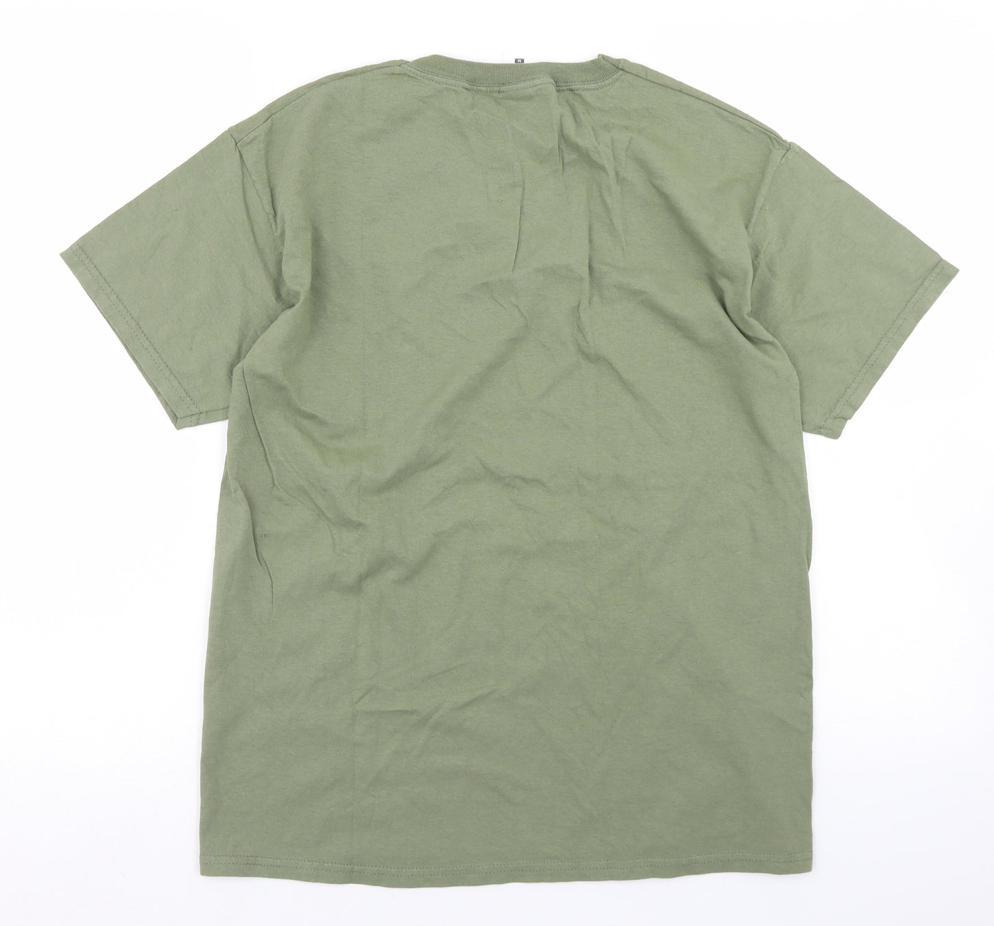 Fruit of the Loom Mens Green  Cotton  T-Shirt Size M Crew Neck  - Campell College cadet Force