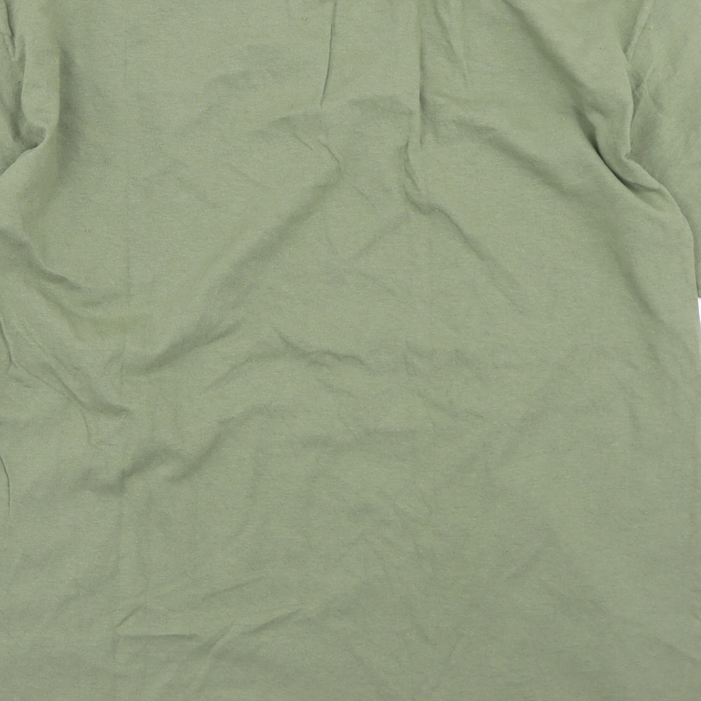 Fruit of the Loom Mens Green  Cotton  T-Shirt Size M Crew Neck  - Campell College cadet Force
