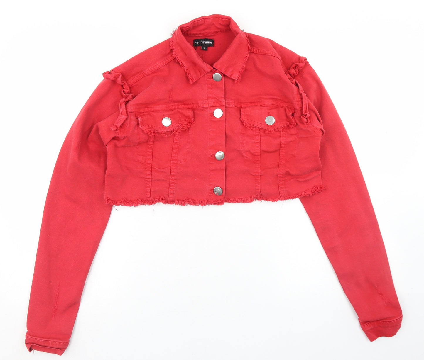 PRETTYLITTLETHING Womens Red   Jacket  Size 10  Button