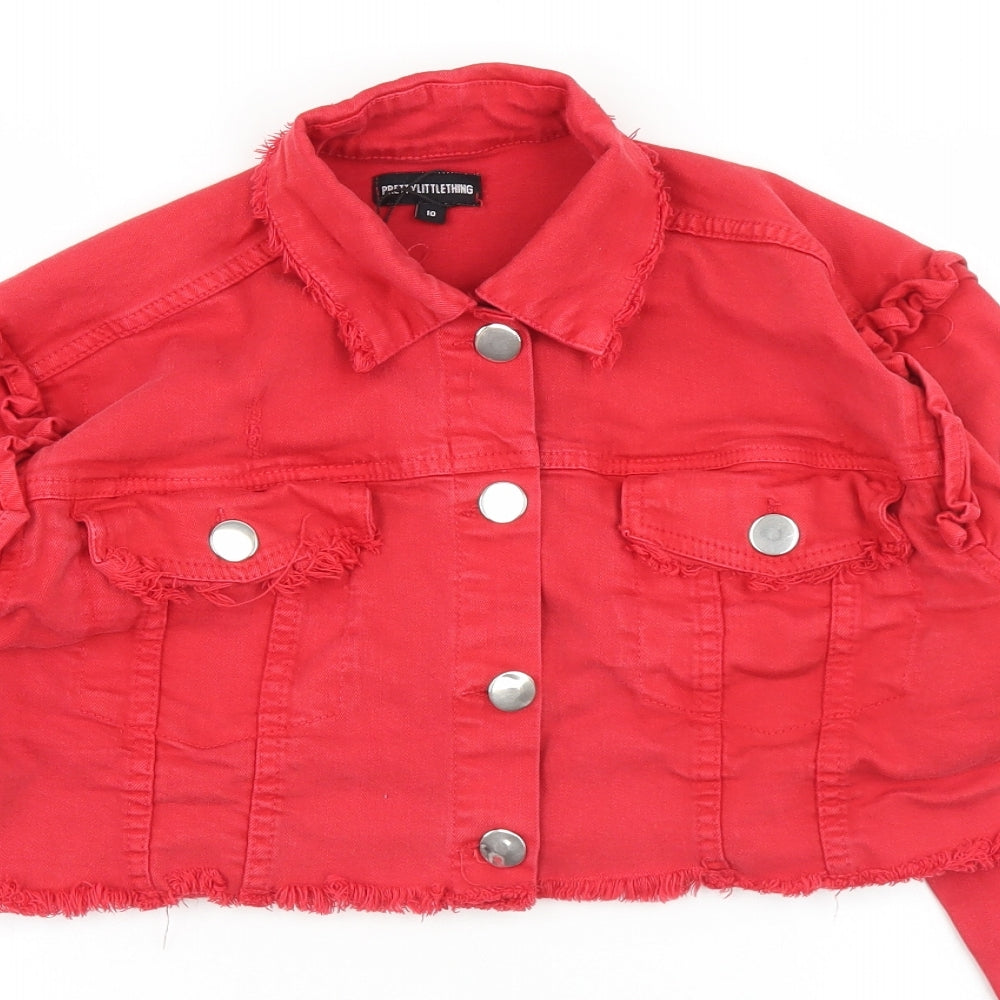 PRETTYLITTLETHING Womens Red   Jacket  Size 10  Button