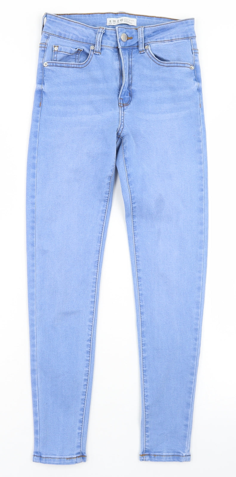 Denim Co Womens Blue  Cotton Skinny Jeans Size 8 L25 in Regular Button