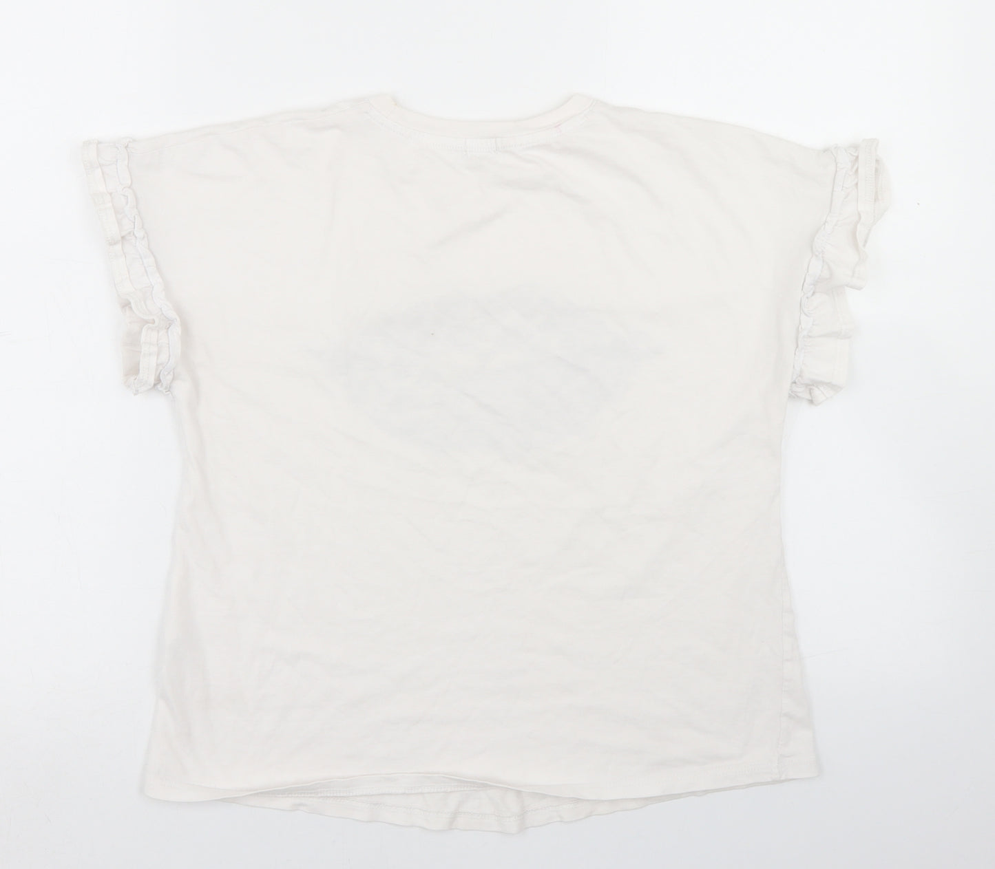 River Island Girls White  Cotton Basic T-Shirt Size 11-12 Years Crew Neck  - Sassy Lips