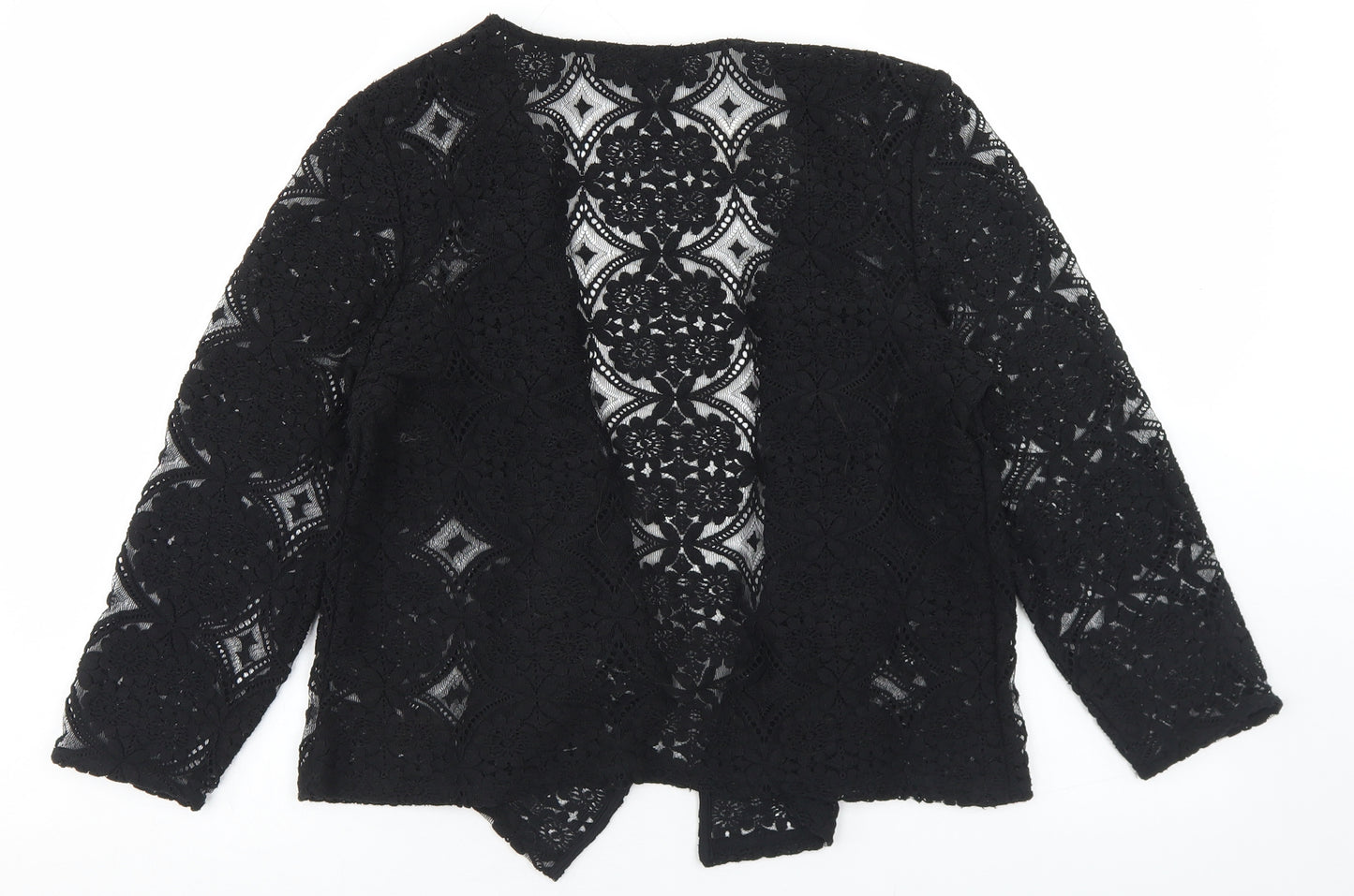 NEXT Womens Black Round Neck  Polyester Cardigan Jumper Size 14