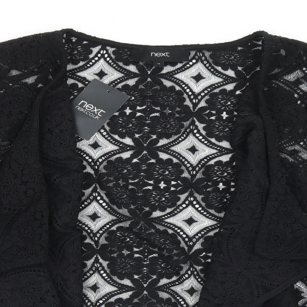 NEXT Womens Black Round Neck  Polyester Cardigan Jumper Size 14