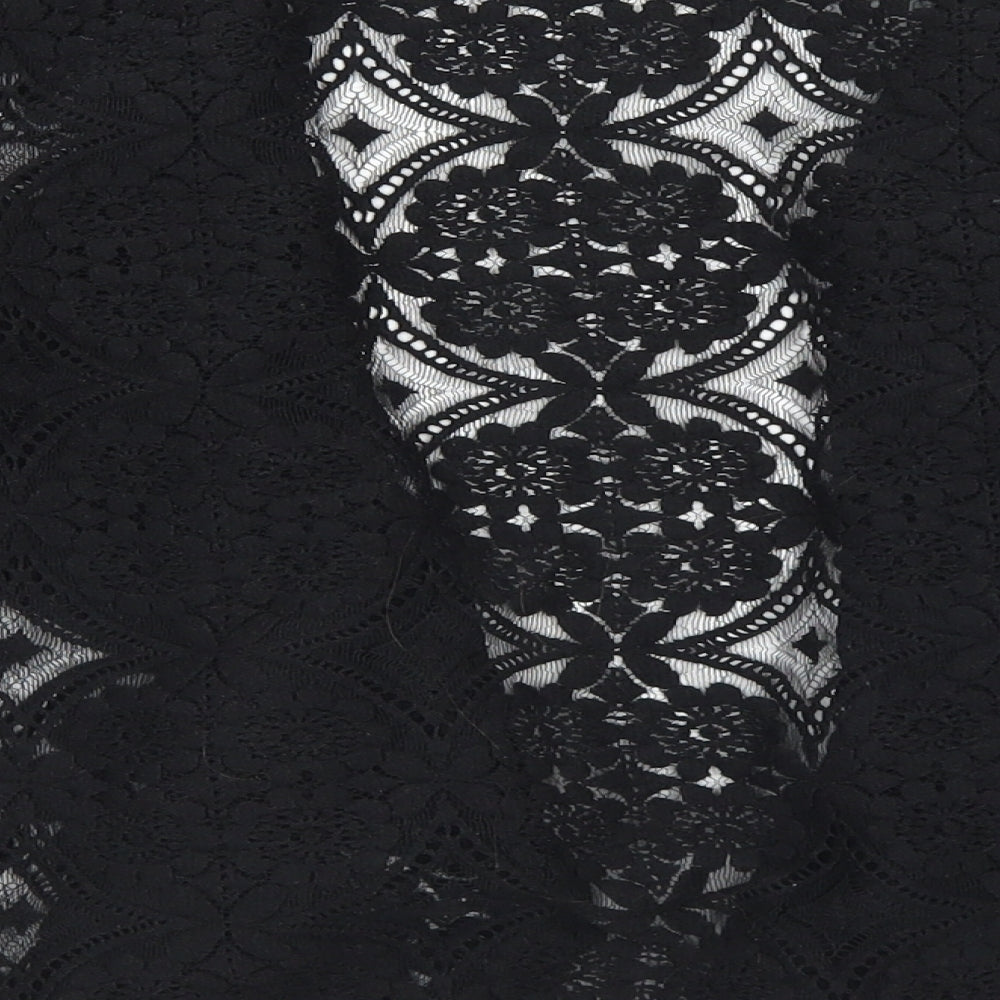 NEXT Womens Black Round Neck  Polyester Cardigan Jumper Size 14