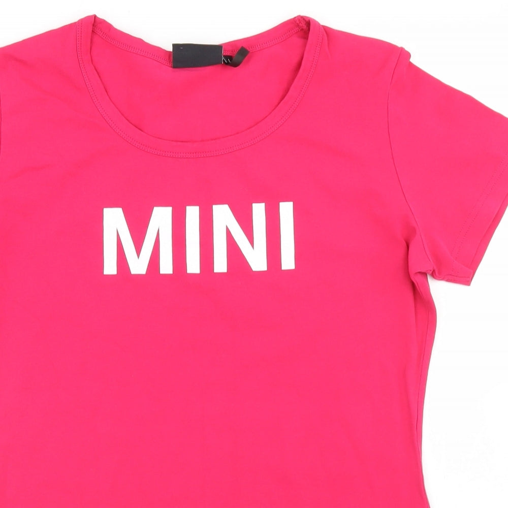 MINI Womens Pink  Cotton Basic T-Shirt Size L Crew Neck