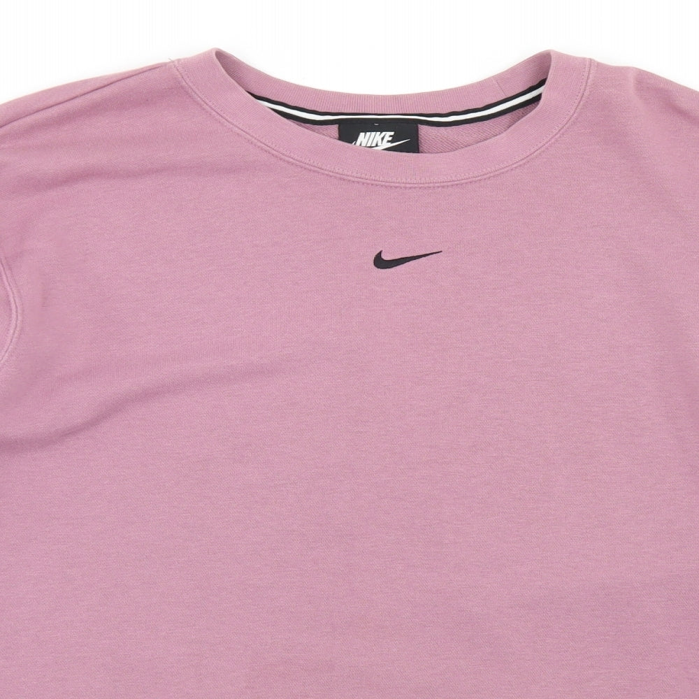 Nike Womens Purple  Cotton Pullover Sweatshirt Size L