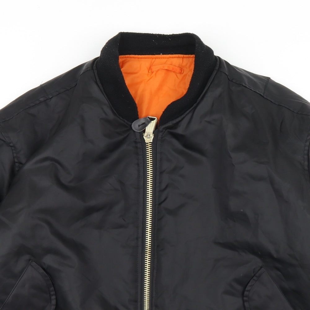 Flyers Mens Black   Bomber Jacket Jacket Size M  Zip