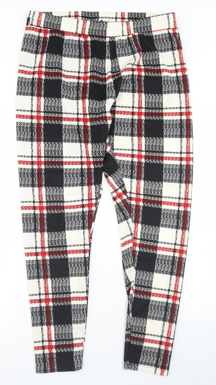 SheIn Womens Multicoloured Plaid Polyester Trousers  Size XL L28 in Regular