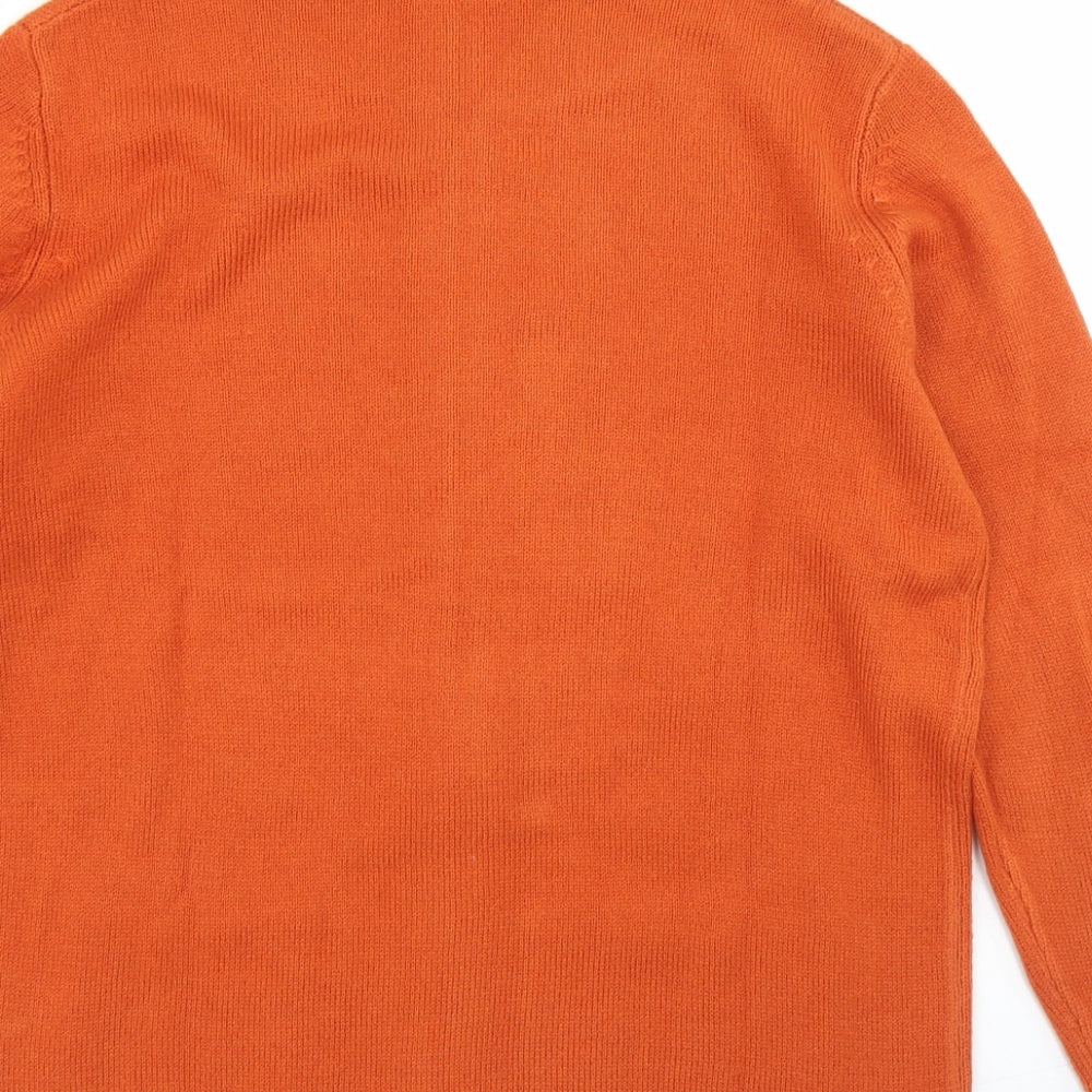 Damart Womens Orange Collared  Acrylic Full Zip Jumper Size 14