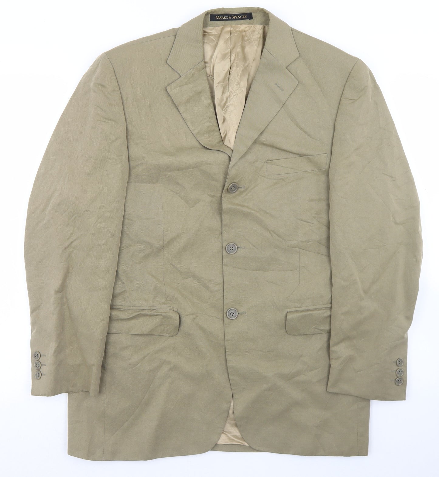Marks and Spencer Mens Beige  Lyocell Jacket Blazer Size 38