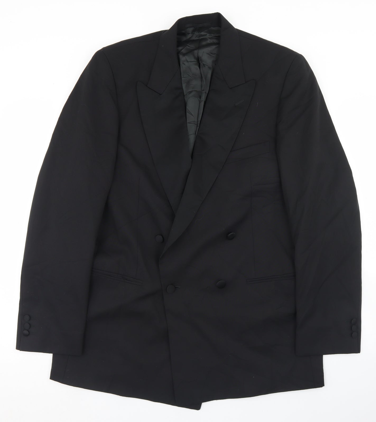 Austin Reed Mens Black  Wool Jacket Blazer Size 42