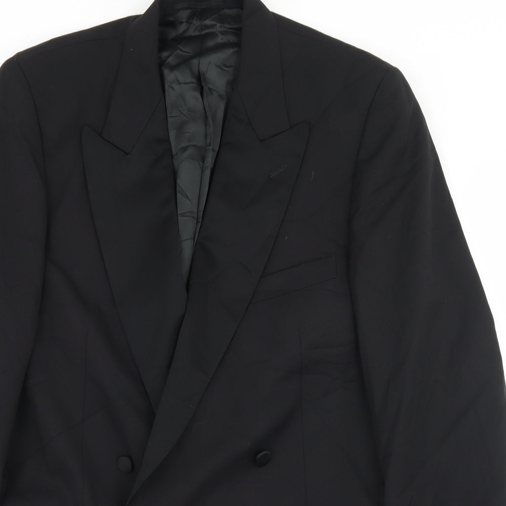 Austin Reed Mens Black  Wool Jacket Blazer Size 42