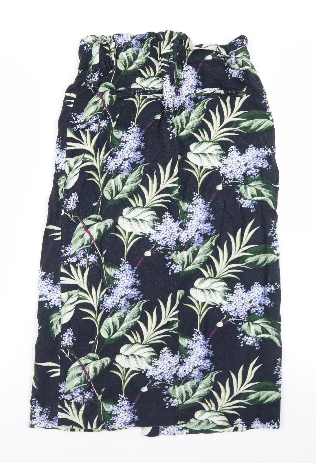 Oasis Womens Blue Floral Viscose Peasant Skirt Size 8   Button