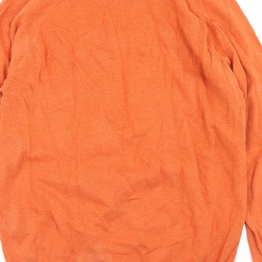 Superdry Mens Orange Crew Neck  Cotton Pullover Jumper Size L